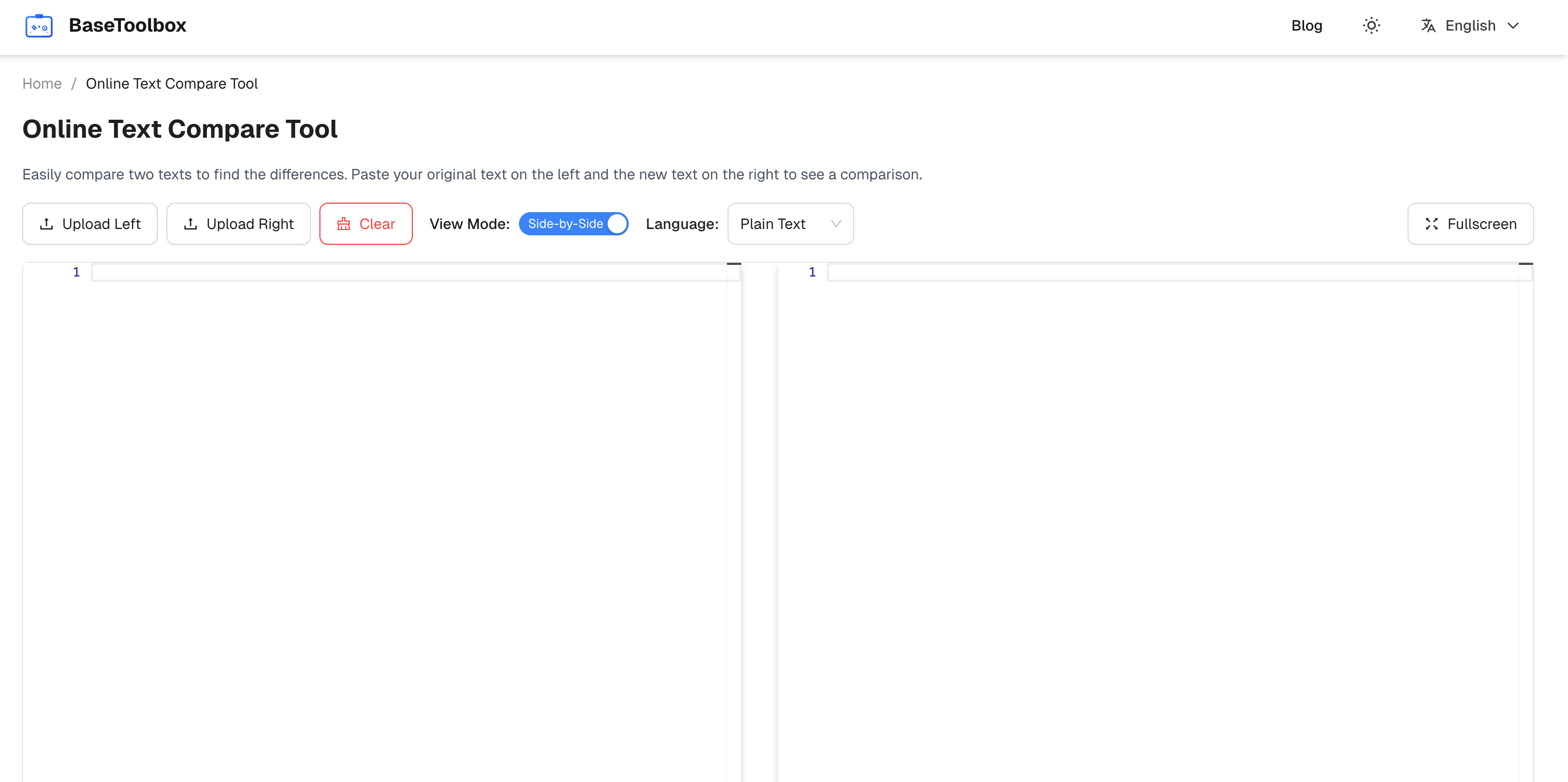 Text Compare Tool Interface