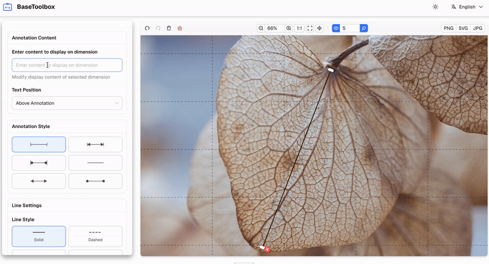 A screenshot of a user inputting the text 30cm